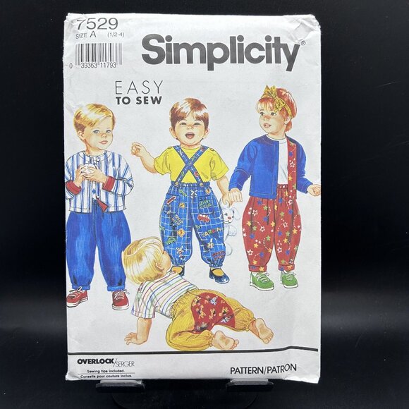 Simplicity 7529 “Pants w/ Suspenders, Top & Jacket”(Size 1/2-4) Sewing Pattern - Picture 1 of 5